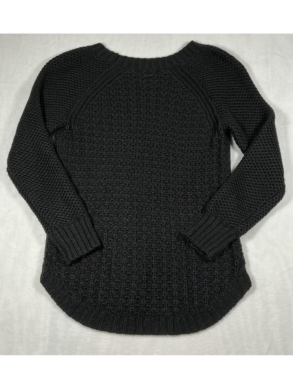 Calvin Klein Jeans Black Textured Knit Crewneck Sweater Size M - Picture 2 of 8